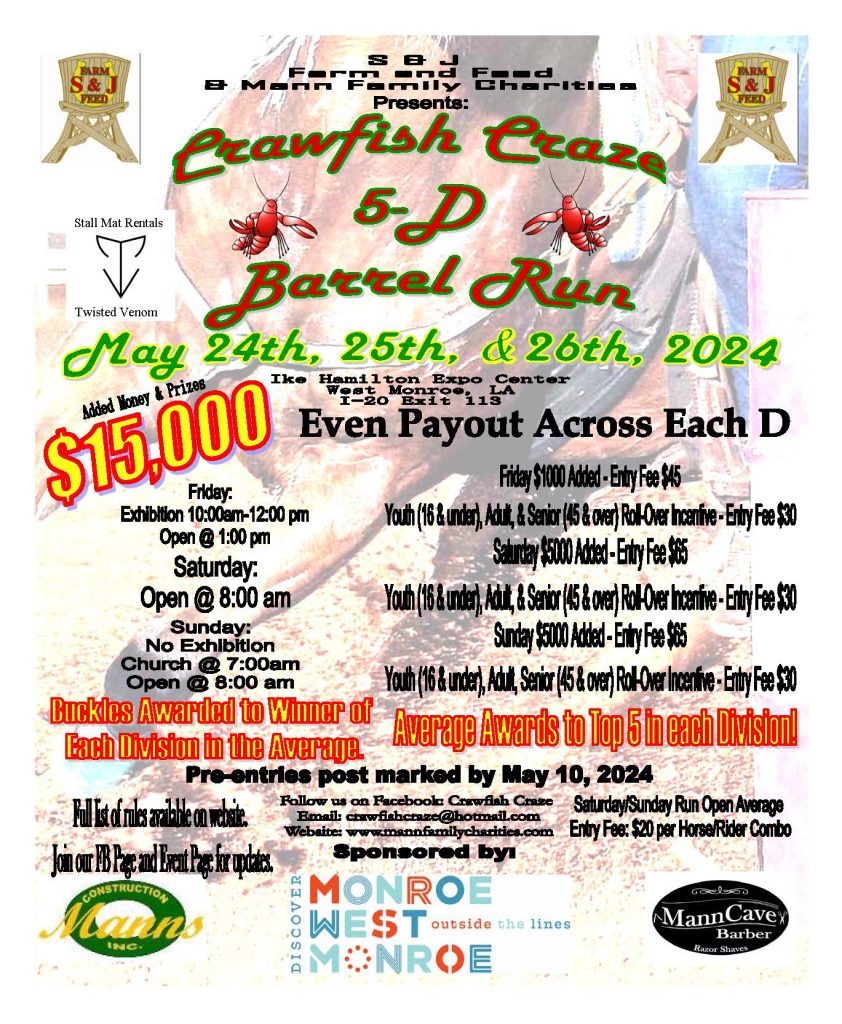 Crawfish Craze 5D Barrel Run Best Arenas